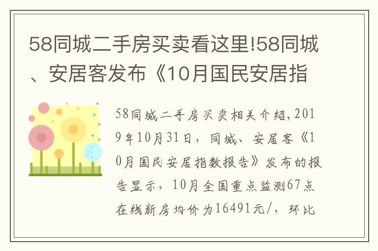 58同城二手房買賣看這里!58同城、安居客發(fā)布《10月國民安居指數(shù)報告》：新房找房熱度及二手房掛牌價環(huán)比微漲