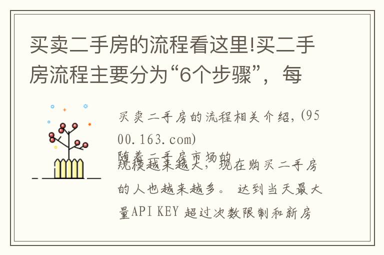 買賣二手房的流程看這里!買二手房流程主要分為“6個步驟”，每一步都不能馬虎