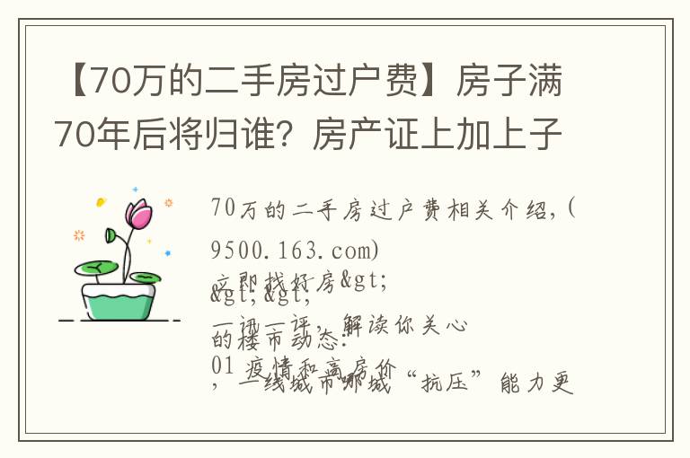 【70萬的二手房過戶費】房子滿70年后將歸誰？房產(chǎn)證上加上子女名字，買房時竟然多交這些錢！| 幸福策評