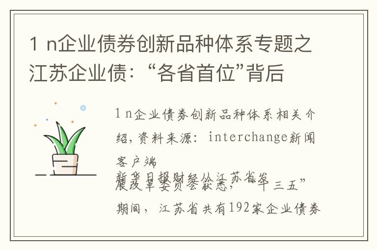 1 n企業(yè)債券創(chuàng)新品種體系專題之江蘇企業(yè)債：“各省首位”背后的“首發(fā)”“首單”“首創(chuàng)”