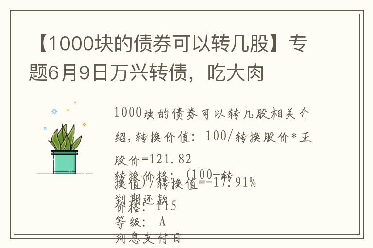 【1000塊的債券可以轉(zhuǎn)幾股】專題6月9日萬(wàn)興轉(zhuǎn)債，吃大肉