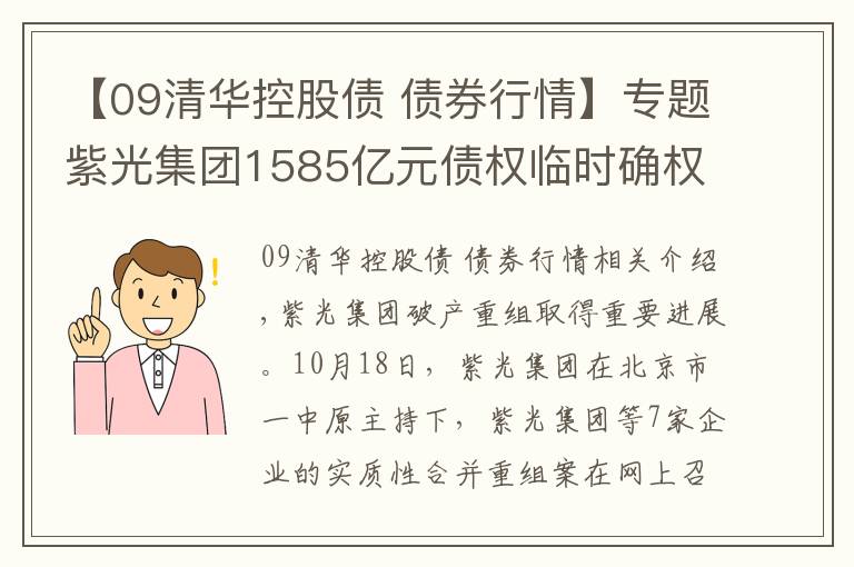 【09清華控股債 債券行情】專題紫光集團1585億元債權臨時確權，重整方案整體出售有何考量？