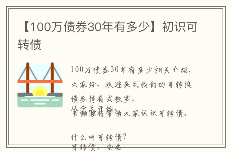 【100萬債券30年有多少】初識可轉(zhuǎn)債