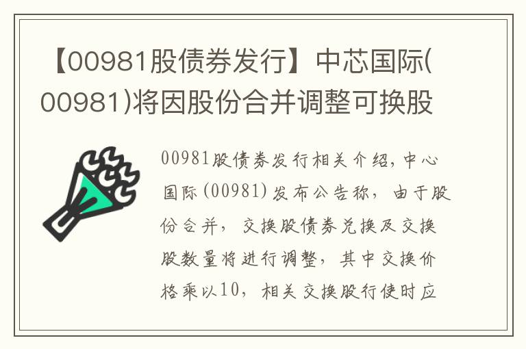 【00981股債券發(fā)行】中芯國(guó)際(00981)將因股份合并調(diào)整可換股債券兌換價(jià)