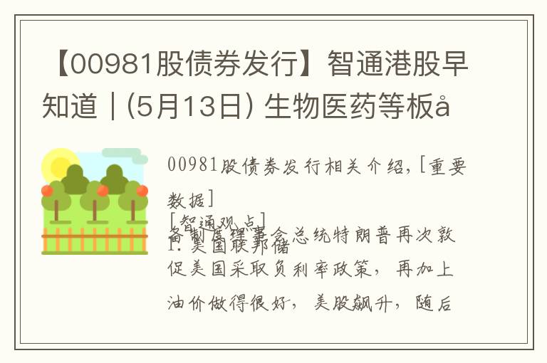 【00981股債券發(fā)行】智通港股早知道︱(5月13日)?生物醫(yī)藥等板塊有望繼續(xù)炒作 追高中芯國(guó)際(00981)有風(fēng)險(xiǎn)