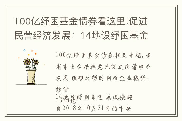 100億紓困基金債券看這里!促進(jìn)民營(yíng)經(jīng)濟(jì)發(fā)展：14地設(shè)紓困基金 總規(guī)模超1330億