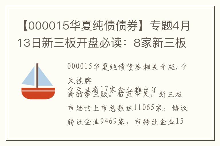 【000015華夏純債債券】專題4月13日新三板開盤必讀：8家新三板企業(yè)年報遭問詢