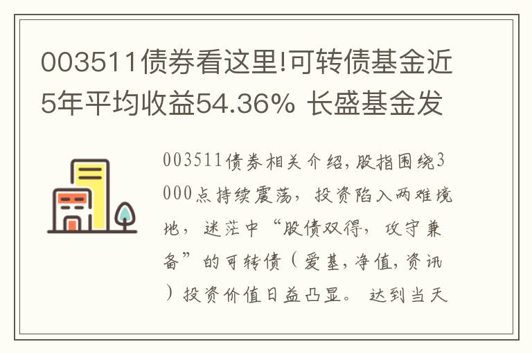 003511債券看這里!可轉債基金近5年平均收益54.36% 長盛基金發(fā)新品抓“基”遇