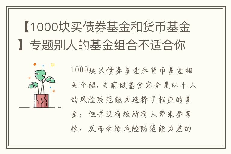 【1000塊買債券基金和貨幣基金】專題別人的基金組合不適合你。聊聊我對(duì)基金組合的思考