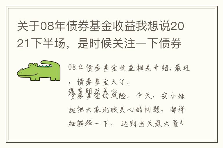 關(guān)于08年債券基金收益我想說2021下半場，是時(shí)候關(guān)注一下債券基金了