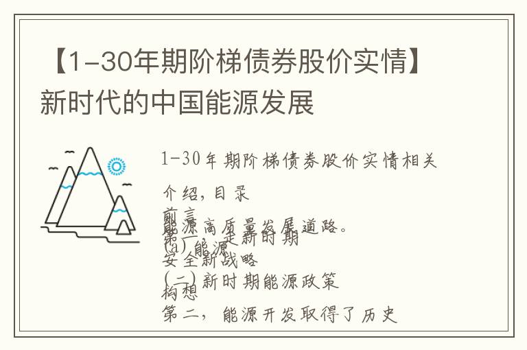 【1-30年期階梯債券股價(jià)實(shí)情】新時(shí)代的中國(guó)能源發(fā)展