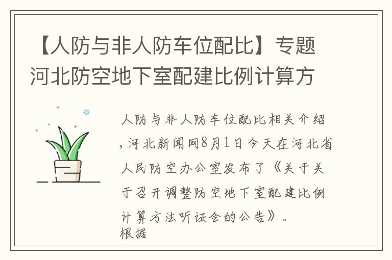 【人防與非人防車位配比】專題河北防空地下室配建比例計算方法調整么？即將聽證