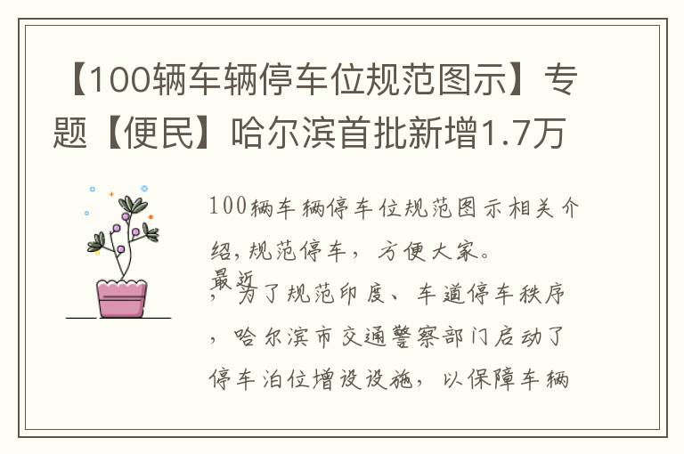 【100輛車輛停車位規(guī)范圖示】專題【便民】哈爾濱首批新增1.7萬個免費(fèi)車位公示！