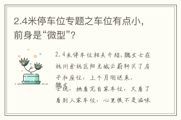 2.4米停車位專題之車位有點小，前身是“微型”？