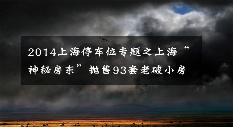 2014上海停車位專題之上?！吧衩胤繓|”拋售93套老破小房源，套現(xiàn)4.5億？市民冒雨瘋搶