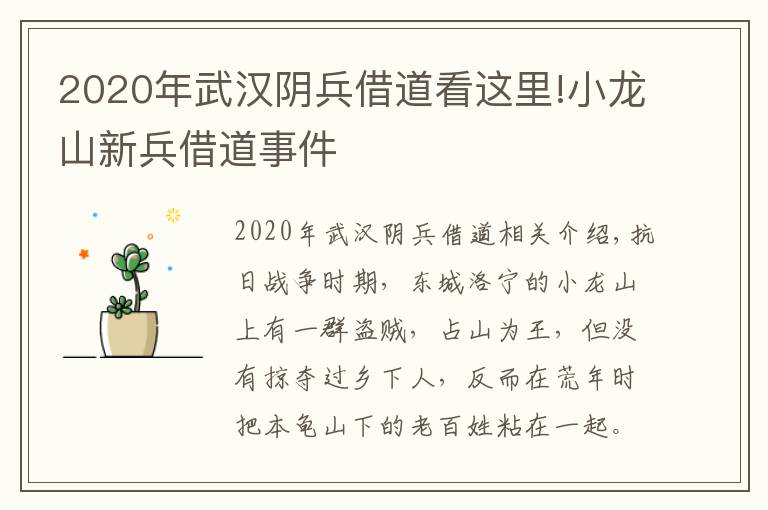 2020年武漢陰兵借道看這里!小龍山新兵借道事件