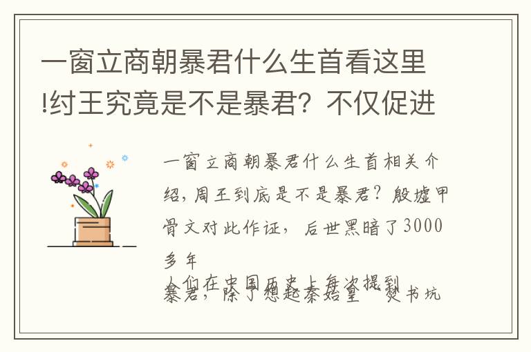 一窗立商朝暴君什么生首看這里!紂王究竟是不是暴君？不僅促進(jìn)民族融合，連活人祭祀都很少發(fā)生