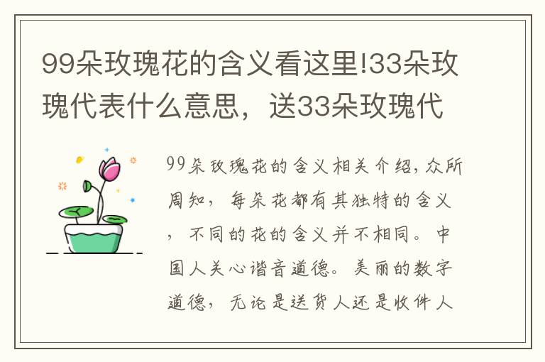 99朵玫瑰花的含義看這里!33朵玫瑰代表什么意思，送33朵玫瑰代表什么（生生世世的愛）