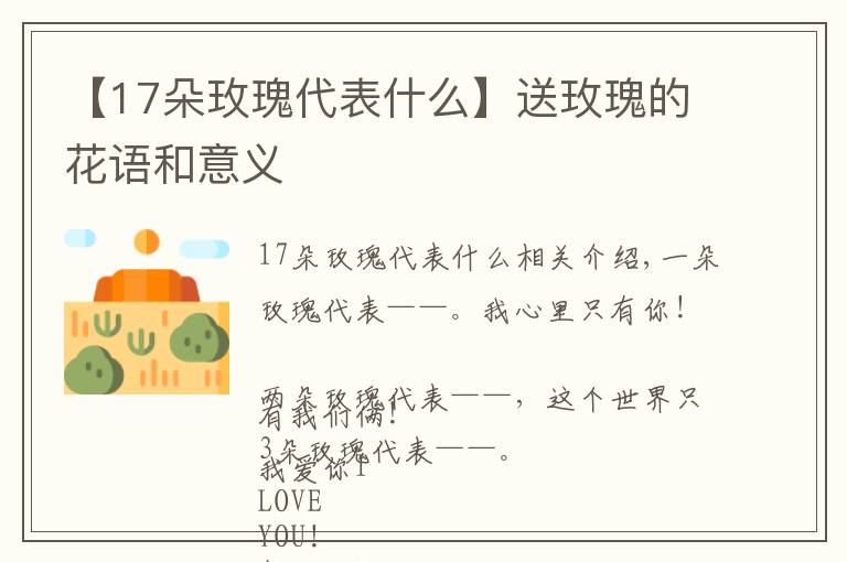 【17朵玫瑰代表什么】送玫瑰的花語和意義