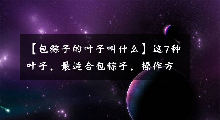 【包粽子的葉子叫什么】這7種葉子，最適合包粽子，操作方便還有竹香