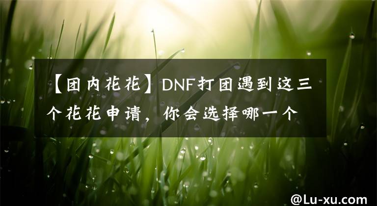 【團(tuán)內(nèi)花花】DNF打團(tuán)遇到這三個(gè)花花申請(qǐng)，你會(huì)選擇哪一個(gè)花花？