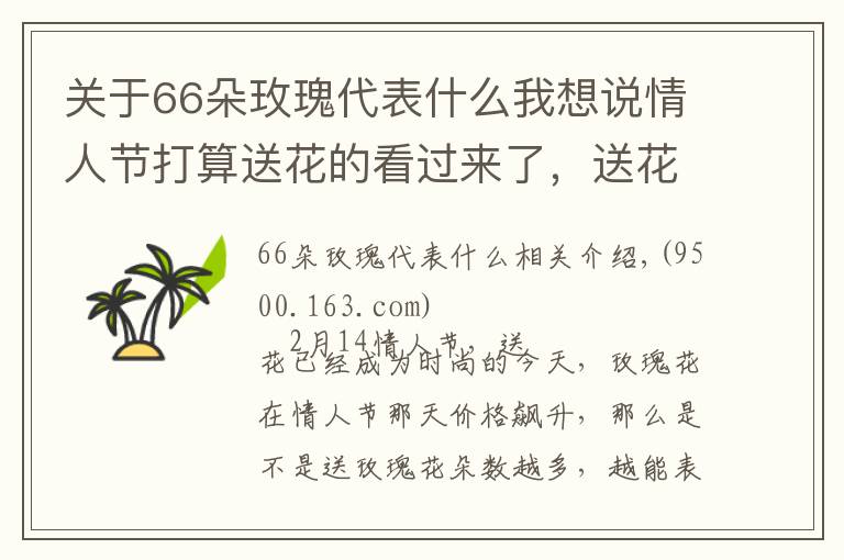 關于66朵玫瑰代表什么我想說情人節(jié)打算送花的看過來了，送花是有講究的！有種花千萬不能送