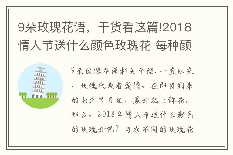 9朵玫瑰花語，干貨看這篇!2018情人節(jié)送什么顏色玫瑰花 每種顏色的寓意