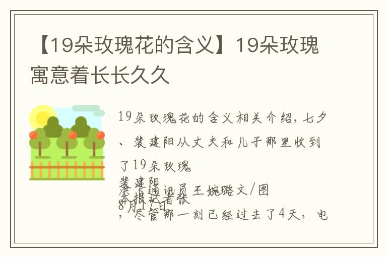 【19朵玫瑰花的含義】19朵玫瑰寓意著長長久久