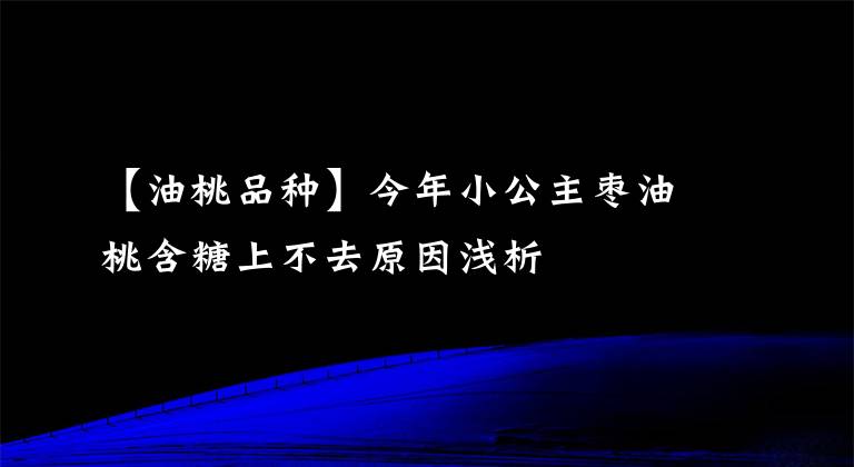 【油桃品種】今年小公主棗油桃含糖上不去原因淺析