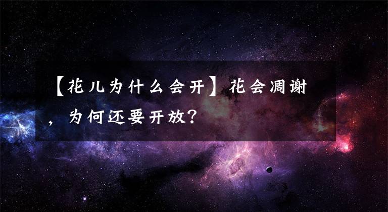 【花兒為什么會開】花會凋謝，為何還要開放？