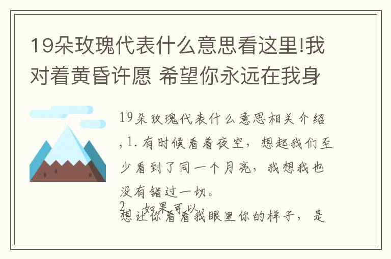 19朵玫瑰代表什么意思看這里!我對著黃昏許愿 希望你永遠(yuǎn)在我身邊