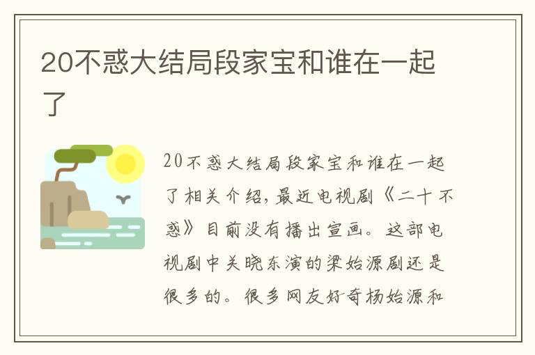 20不惑大結(jié)局段家寶和誰在一起了