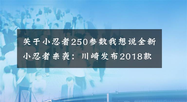 關(guān)于小忍者250參數(shù)我想說全新小忍者來襲：川崎發(fā)布2018款Ninja 250