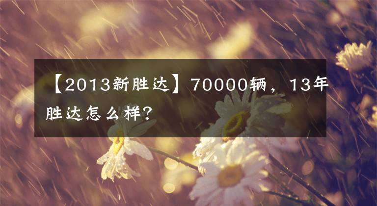 【2013新勝達(dá)】70000輛，13年勝達(dá)怎么樣？