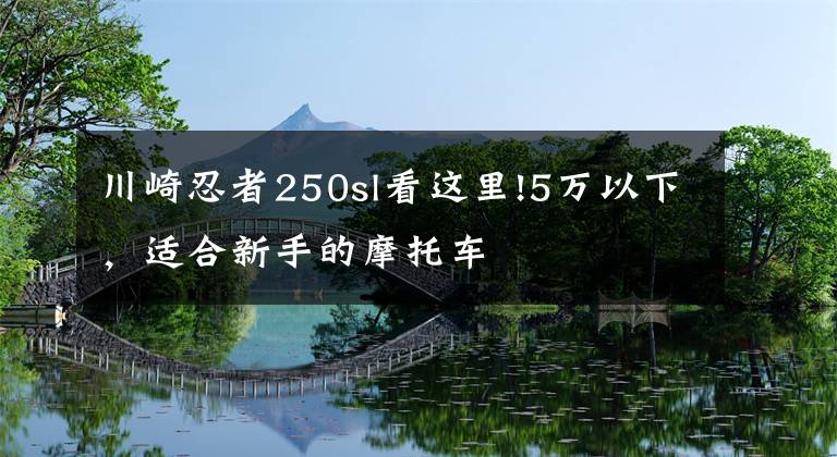 川崎忍者250sl看這里!5萬(wàn)以下，適合新手的摩托車