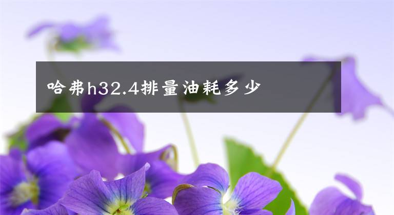 哈弗h32.4排量油耗多少