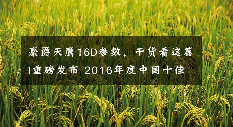 豪爵天鷹16D參數(shù)，干貨看這篇!重磅發(fā)布 2016年度中國(guó)十佳摩托車(chē)