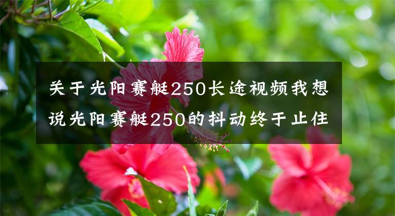 關(guān)于光陽(yáng)賽艇250長(zhǎng)途視頻我想說(shuō)光陽(yáng)賽艇250的抖動(dòng)終于止住了