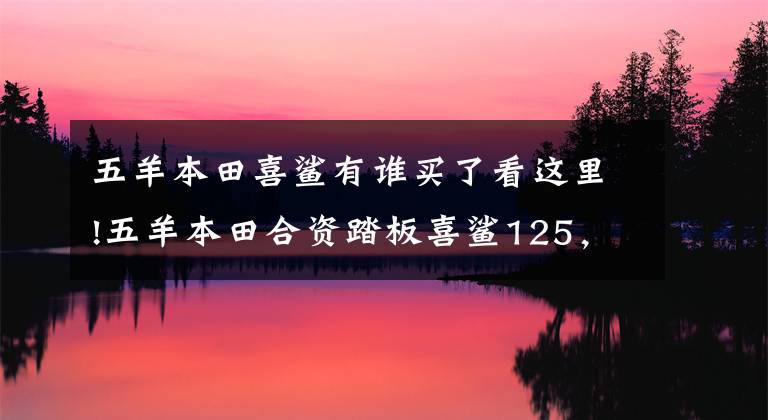 五羊本田喜鯊有誰(shuí)買了看這里!五羊本田合資踏板喜鯊125，配6L油箱，皮帶傳動(dòng)，新款售6580元