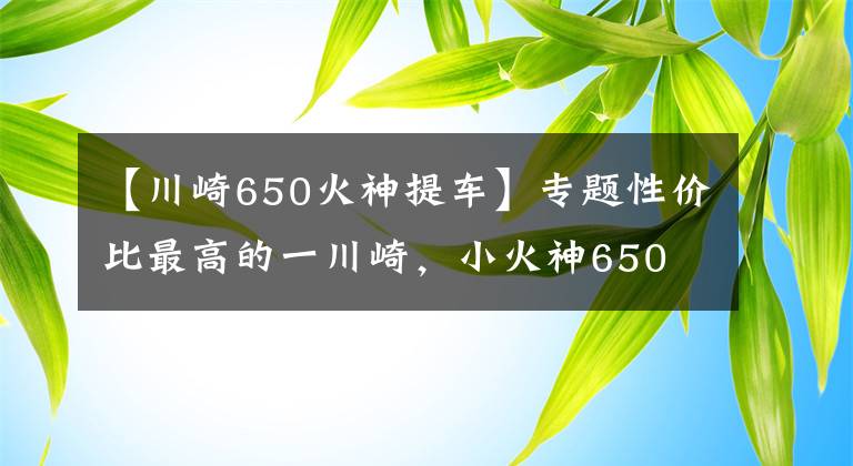 【川崎650火神提車】專題性價比最高的一川崎，小火神650