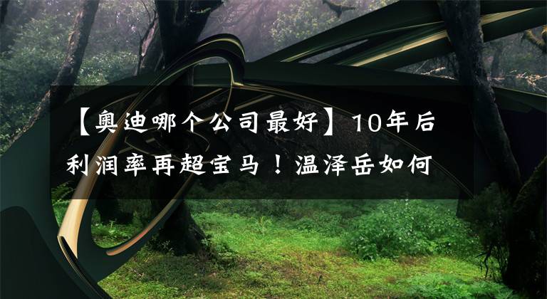 【奧迪哪個(gè)公司最好】10年后利潤率再超寶馬！溫澤岳如何讓奧迪重返中國豪華車第一？