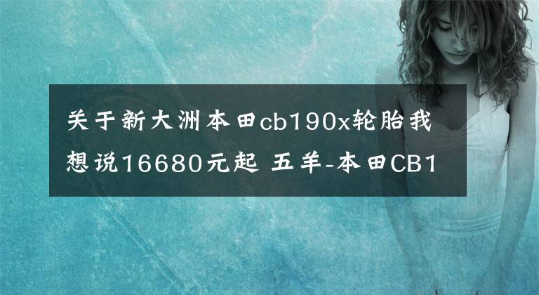 關(guān)于新大洲本田cb190x輪胎我想說(shuō)16680元起 五羊-本田CB190X發(fā)布