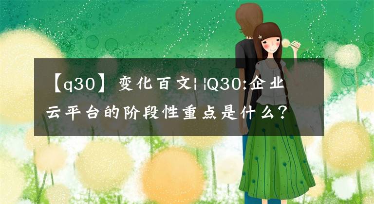 【q30】變化百文| |Q30:企業(yè)云平臺的階段性重點是什么？