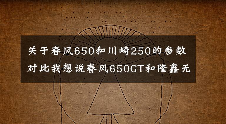 關于春風650和川崎250的參數(shù)對比我想說春風650GT和隆鑫無極500R哪個更適合新手？車友：它的優(yōu)勢更明顯