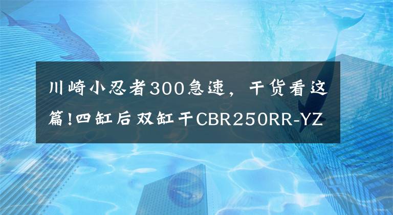 川崎小忍者300急速，干貨看這篇!四缸后雙缸干CBR250RR-YZF R3 Ninja300