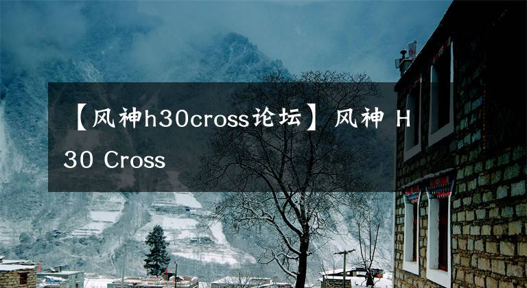 【風(fēng)神h30cross論壇】風(fēng)神 H30 Cross