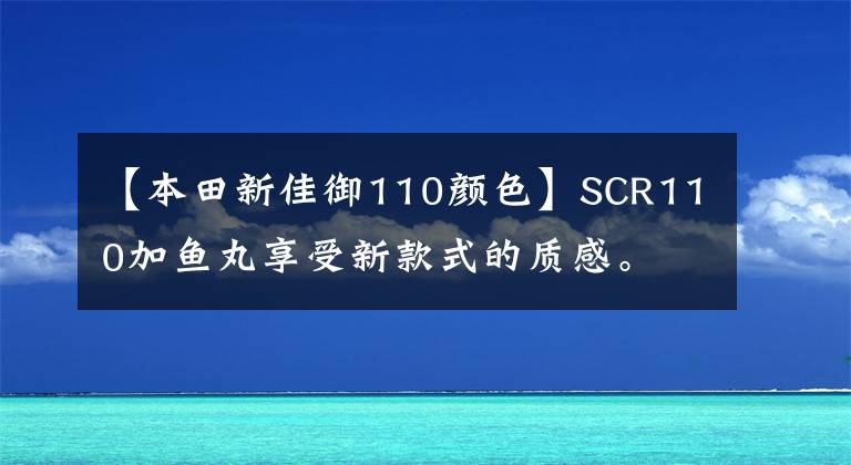 【本田新佳御110顏色】SCR110加魚丸享受新款式的質(zhì)感。