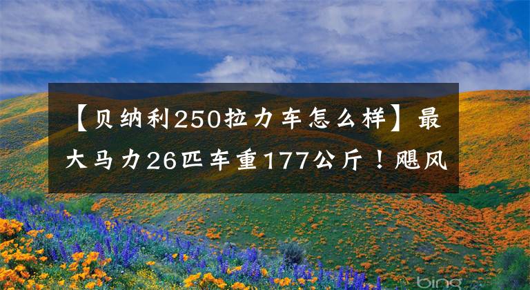 【貝納利250拉力車怎么樣】最大馬力26匹車重177公斤！颶風(fēng)貝納利斯250首次曝光