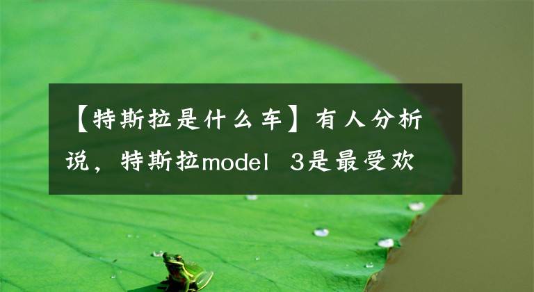 【特斯拉是什么車】有人分析說，特斯拉model 3是最受歡迎的豪華轎車車型