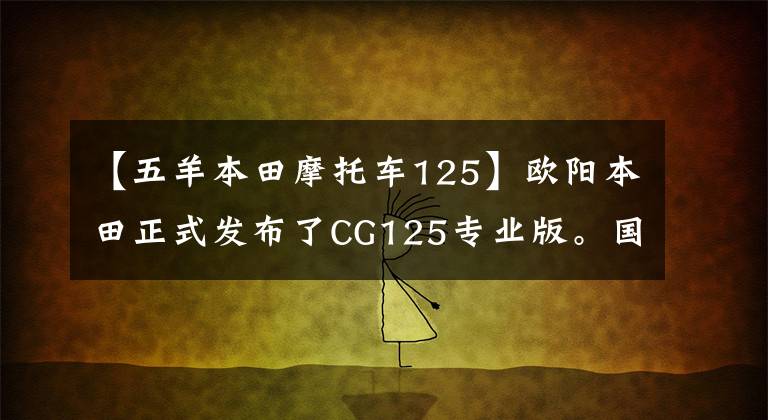 【五羊本田摩托車125】歐陽(yáng)本田正式發(fā)布了CG125專業(yè)版。國(guó)內(nèi)還有哪些萬元名車？